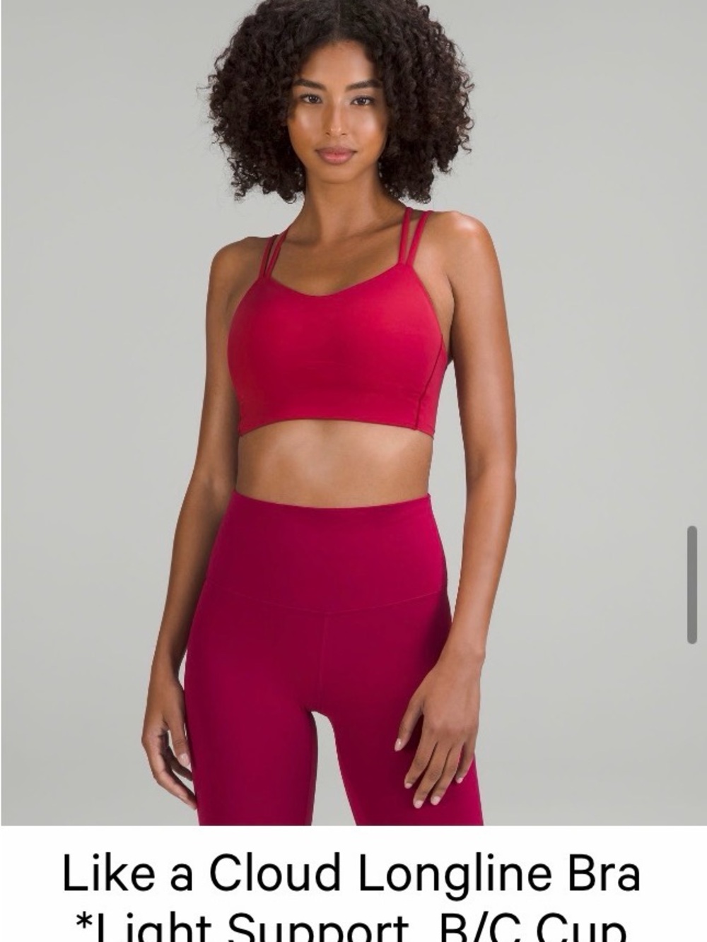 lululemon athletica Strappy Longline Sports Bra — Berry size 4